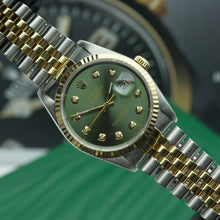 Rolex Datejust 36mm 16233 Custom Olive Green Diamond Dial Box and Papers - Certified Watches Rolex Datejust 36mm 16233 Custom Olive Green Diamond Dial Box and Papers Certified Watches