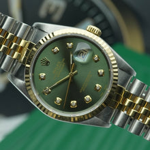 Rolex Datejust 36mm 16233 Custom Olive Green Diamond Dial Box and Papers - Certified Watches Rolex Datejust 36mm 16233 Custom Olive Green Diamond Dial Box and Papers Certified Watches