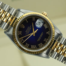 Rolex Datejust 36mm 16233 Blue Vignette Dial Box and Papers - Certified Watches Mens Rolex Datejust 36mm 16233 Blue Vignette Dial Box and Papers Certified Watches