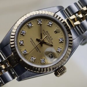 Rolex Lady-Datejust 26 69173 | 1995 | Factory Champagne Diamond Dial | Box & Original Rolex Papers