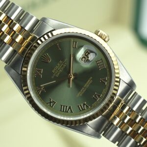Rolex Datejust 36mm 16233 Olive Roman Numeral Dial Box and Warranty