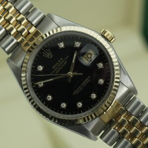 Rolex Datejust 36mm 16013 Black Diamond Dial Box and Warranty