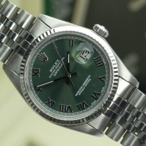 Rolex Datejust 36mm 16014 Olive Roman Numeral Dial Box and Warranty