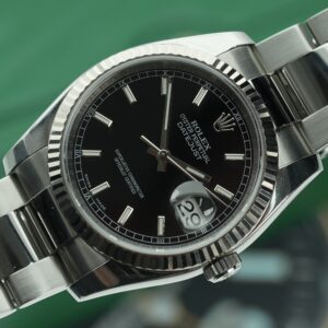 Rolex Datejust 36mm 116234 Black Baton Dial Box and Papers (Full Set)