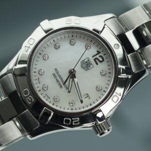 TAG HEUER Aquaracer 27mm WAF1415 Mother Of Pearl Diamond Dial Box and Warranty