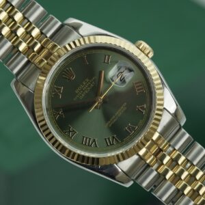 Rolex Datejust 36mm 116233 Olive Roman Numeral Dial Box and Papers