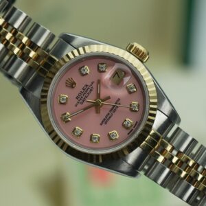 Rolex Datejust 26mm 69173 Custom Pink Diamond Dial Box and Papers