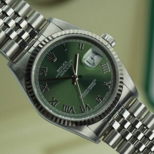 Rolex Datejust 36mm 16234 Custom Olive Green Roman Numeral Dial Box and Papers