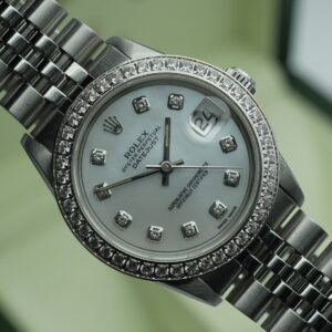 Rolex Datejust 31mm 68240 Custom Mother Of Pearl Diamond Dial and Diamond Bezel Box and Warranty