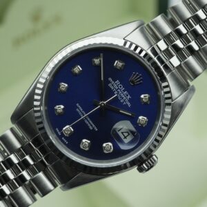 Rolex Datejust 36mm 16234 Custom Blue Diamond Dial Box and Papers