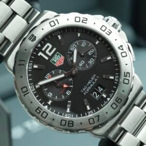 TAG HEUER Formula 1 Alarm 42mm WAU111A Black Dial Box and Warranty